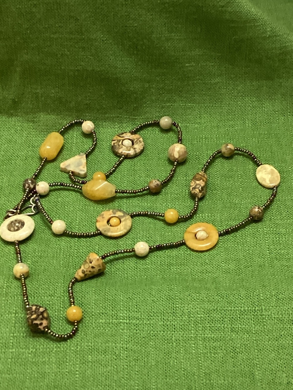 Vintage-style mixed media beaded necklace Whimsigothic Boho chic